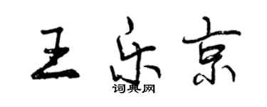 曾庆福王乐京行书个性签名怎么写