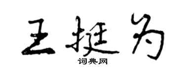 曾庆福王挺为行书个性签名怎么写