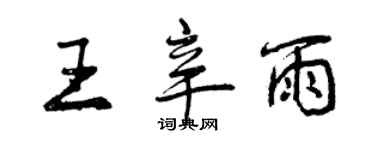 曾庆福王辛雨行书个性签名怎么写