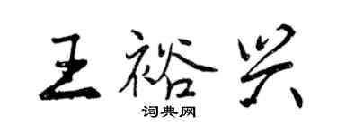 曾庆福王裕兴行书个性签名怎么写