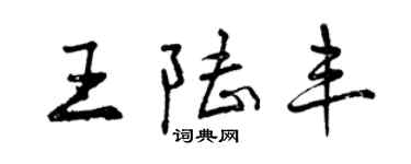 曾庆福王陆丰行书个性签名怎么写