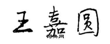 曾庆福王嘉圆行书个性签名怎么写