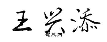 曾庆福王兴添行书个性签名怎么写