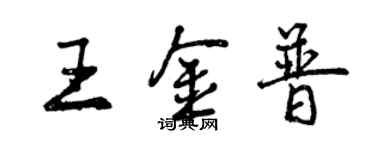 曾庆福王金普行书个性签名怎么写