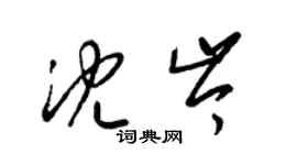 梁锦英沈岑草书个性签名怎么写