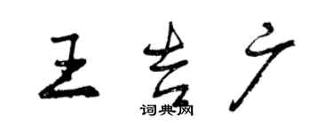 曾庆福王吉广行书个性签名怎么写
