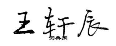 曾庆福王轩辰行书个性签名怎么写