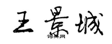 曾庆福王景城行书个性签名怎么写