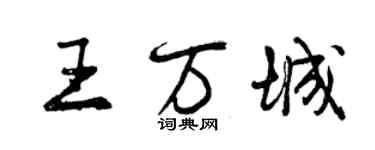 曾庆福王万城行书个性签名怎么写