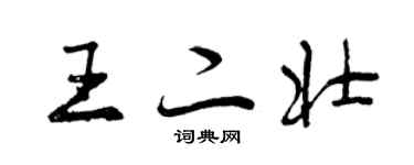 曾庆福王二壮行书个性签名怎么写