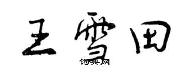 曾庆福王雪田行书个性签名怎么写