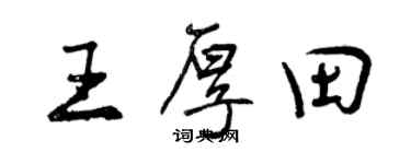 曾庆福王厚田行书个性签名怎么写