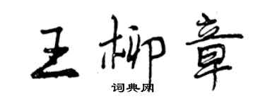 曾庆福王柳章行书个性签名怎么写