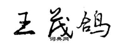 曾庆福王茂鸽行书个性签名怎么写