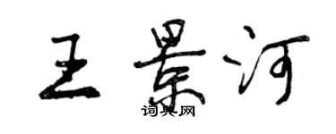 曾庆福王景河行书个性签名怎么写