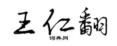 曾庆福王仁翻行书个性签名怎么写
