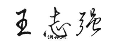 骆恒光王志强行书个性签名怎么写