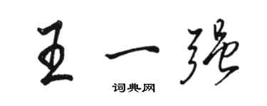 骆恒光王一强行书个性签名怎么写