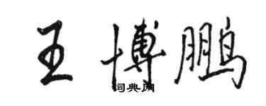 骆恒光王博鹏行书个性签名怎么写
