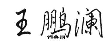 骆恒光王鹏澜行书个性签名怎么写