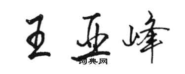 骆恒光王亚峰行书个性签名怎么写