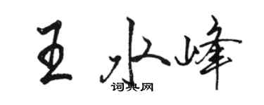 骆恒光王水峰行书个性签名怎么写