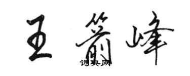 骆恒光王箭峰行书个性签名怎么写