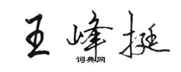 骆恒光王峰挺行书个性签名怎么写