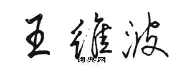 骆恒光王维波行书个性签名怎么写