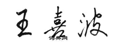 骆恒光王喜波行书个性签名怎么写