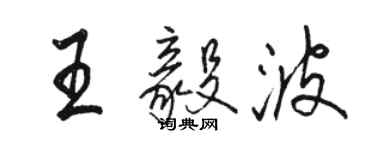 骆恒光王毅波行书个性签名怎么写
