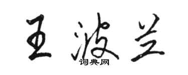 骆恒光王波兰行书个性签名怎么写