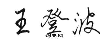 骆恒光王登波行书个性签名怎么写