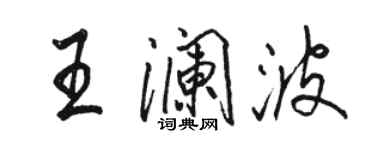 骆恒光王澜波行书个性签名怎么写
