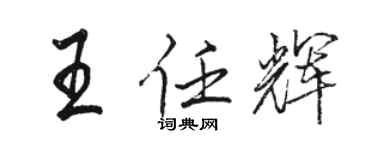 骆恒光王任辉行书个性签名怎么写