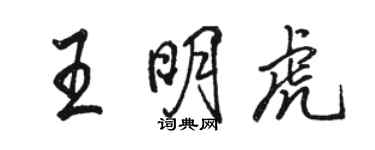 骆恒光王明虎行书个性签名怎么写