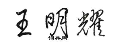 骆恒光王明耀行书个性签名怎么写