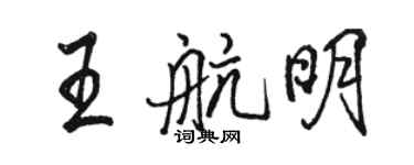 骆恒光王航明行书个性签名怎么写