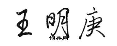 骆恒光王明庚行书个性签名怎么写
