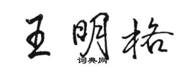 骆恒光王明格行书个性签名怎么写