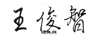 骆恒光王俊智行书个性签名怎么写