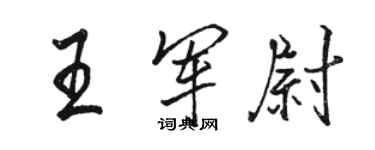 骆恒光王军尉行书个性签名怎么写