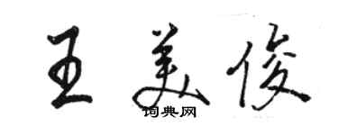 骆恒光王美俊行书个性签名怎么写