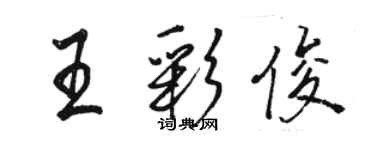 骆恒光王彩俊行书个性签名怎么写