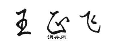 骆恒光王正飞行书个性签名怎么写