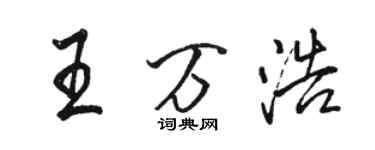 骆恒光王万浩行书个性签名怎么写