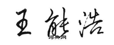 骆恒光王能浩行书个性签名怎么写