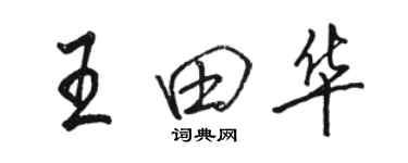 骆恒光王田华行书个性签名怎么写