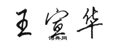 骆恒光王宣华行书个性签名怎么写
