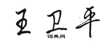 骆恒光王卫平行书个性签名怎么写